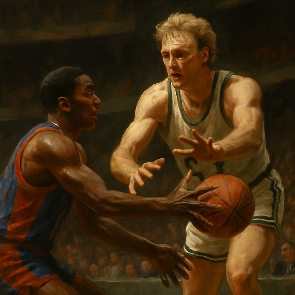 La passe d’Isiah Thomas interceptée par Larry Bird — SportsMistakes artwork