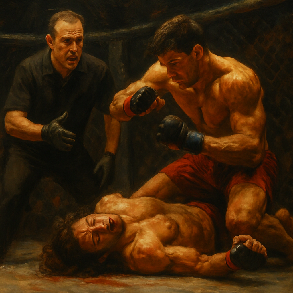Steve Mazzagatti Delayed Stoppage Huerta vs Guida — SportsMistakes artwork