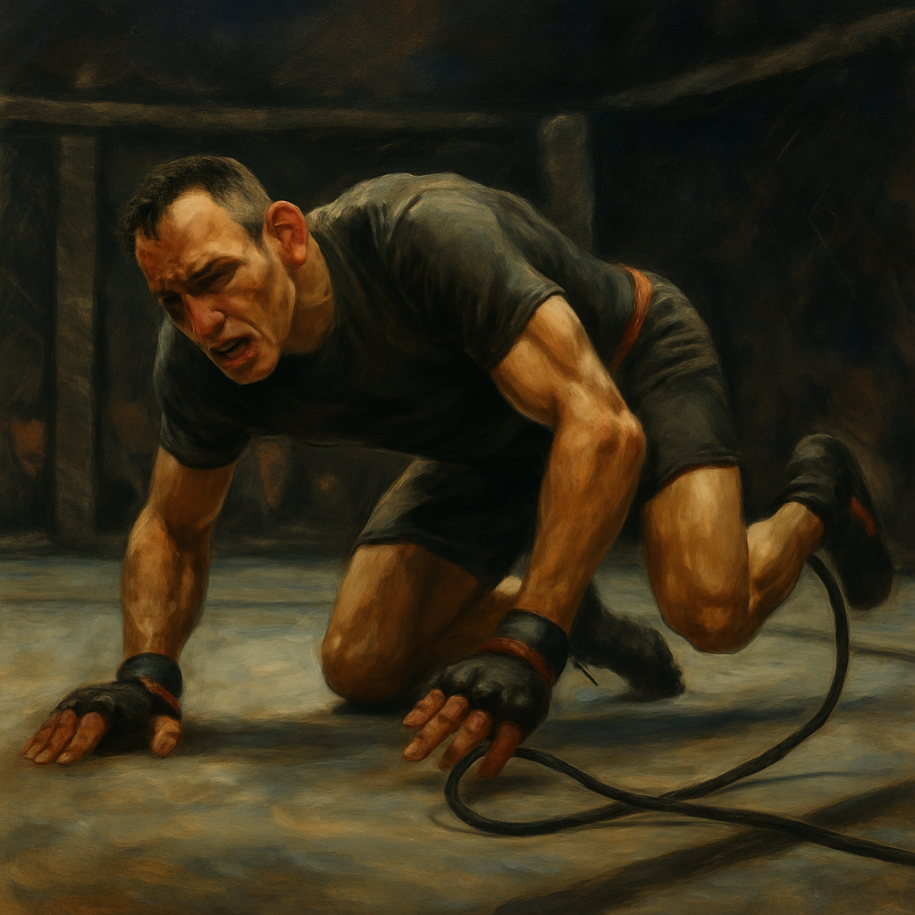 Tony Ferguson Tripping Over Cable — SportsMistakes artwork