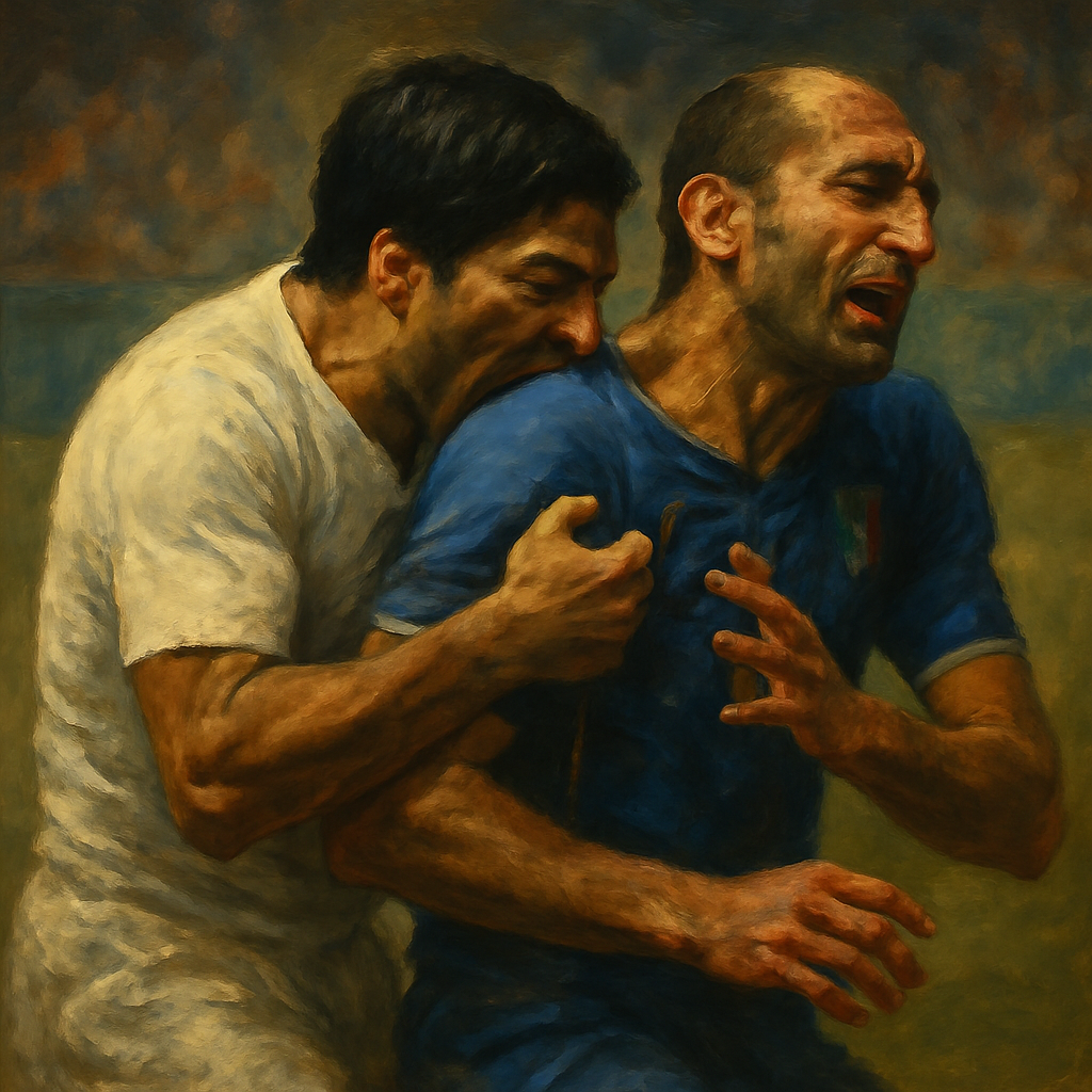 Suarez Bite Chiellini — SportsMistakes artwork