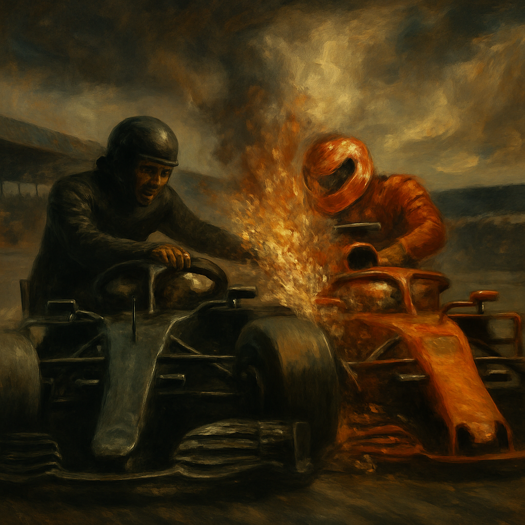 Hamilton Verstappen Silverstone Collision — SportsMistakes artwork