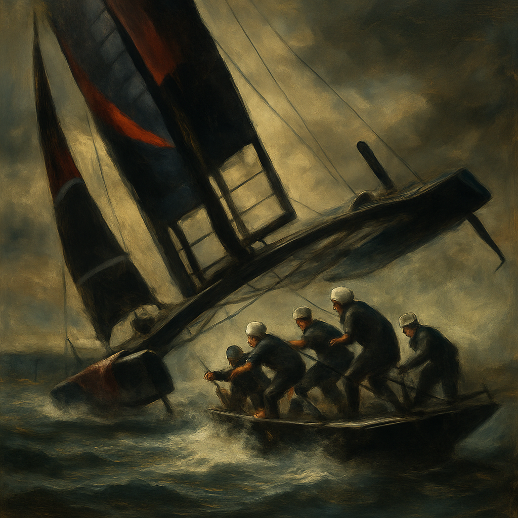Team New Zealand Near Capsize San Francisco — SportsMistakes artwork