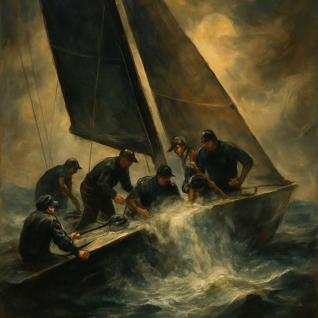 NZL 82 Takes on Water in America's Cup — SportsMistakes artwork
