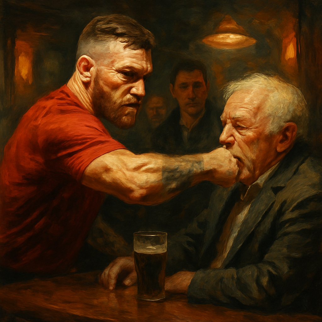 Conor McGregor Punching Old Man in Pub — SportsMistakes artwork