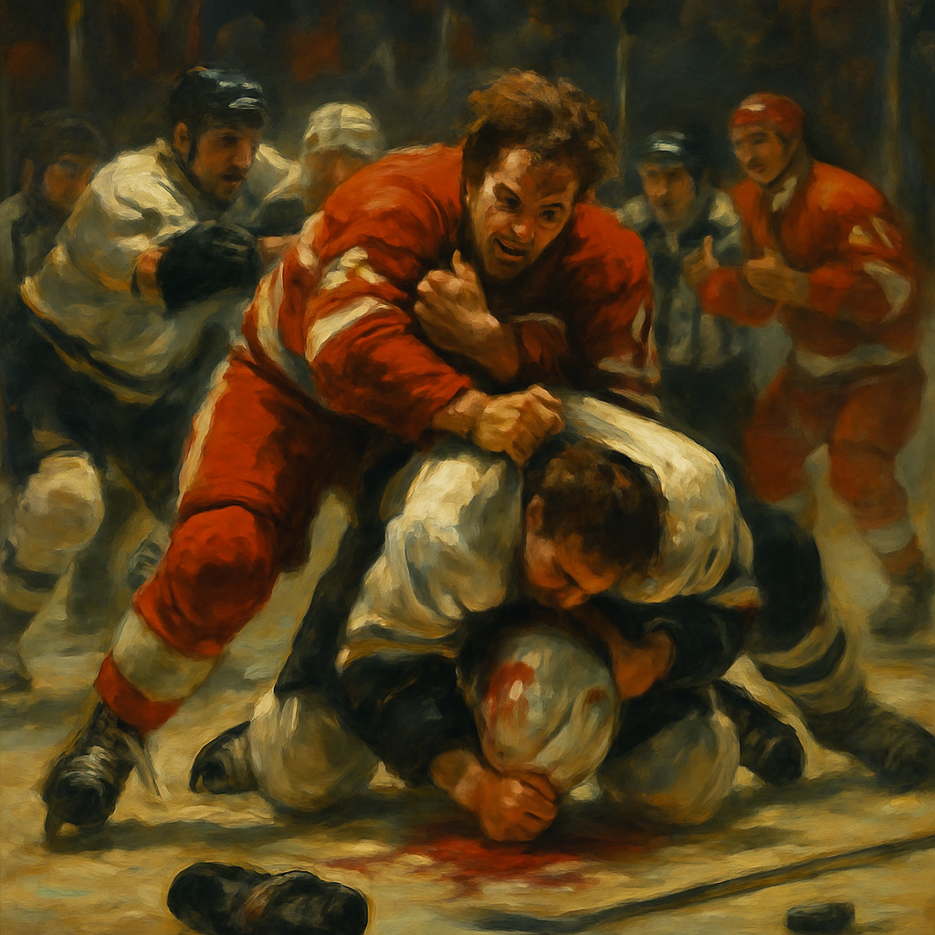 Darren McCarty déclenche une bagarre de représailles — SportsMistakes artwork