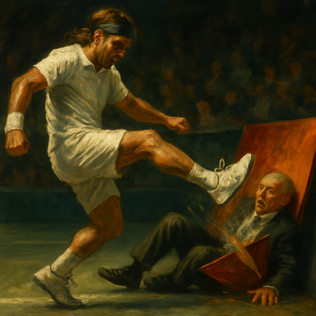 David Nalbandian Kicks Advertising Board — SportsMistakes artwork