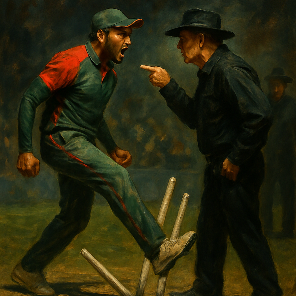 Shakib Al Hasan Umpire Confrontation — SportsMistakes artwork