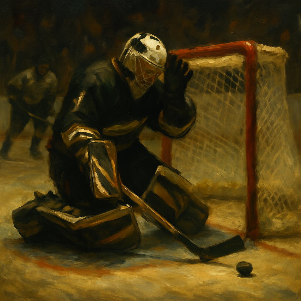 Jean-Sebastien Giguere Misplays Puck — SportsMistakes artwork