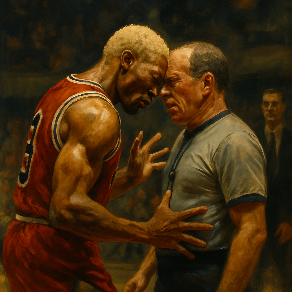 Dennis Rodman Headbutts Referee — SportsMistakes artwork