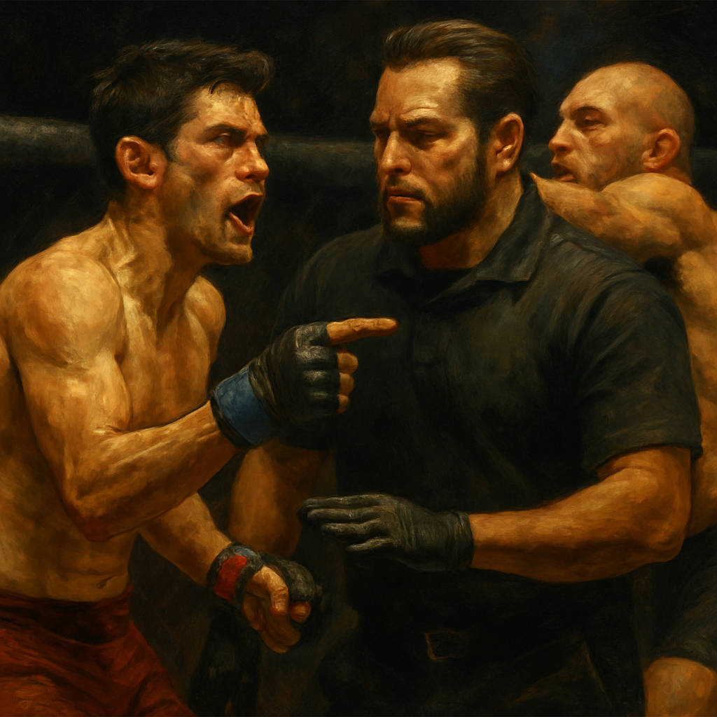 Dominick Cruz Criticizing Referee Mid Fight — SportsMistakes artwork