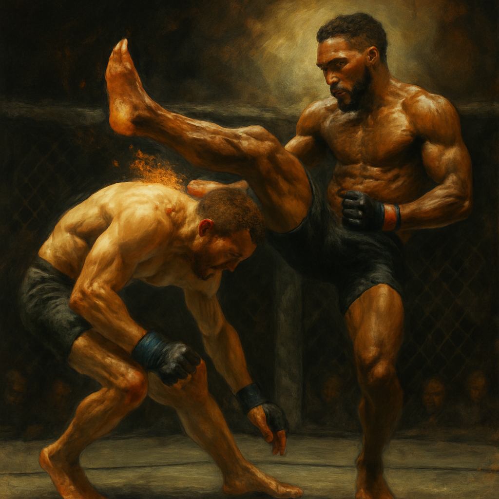 Gregor Gillespie Charging Into Head Kick — SportsMistakes artwork