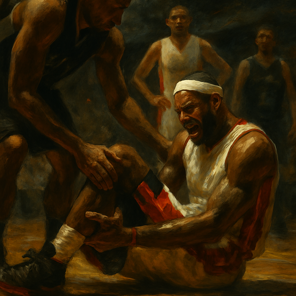 LeBron James Cramping Against Spurs — SportsMistakes artwork