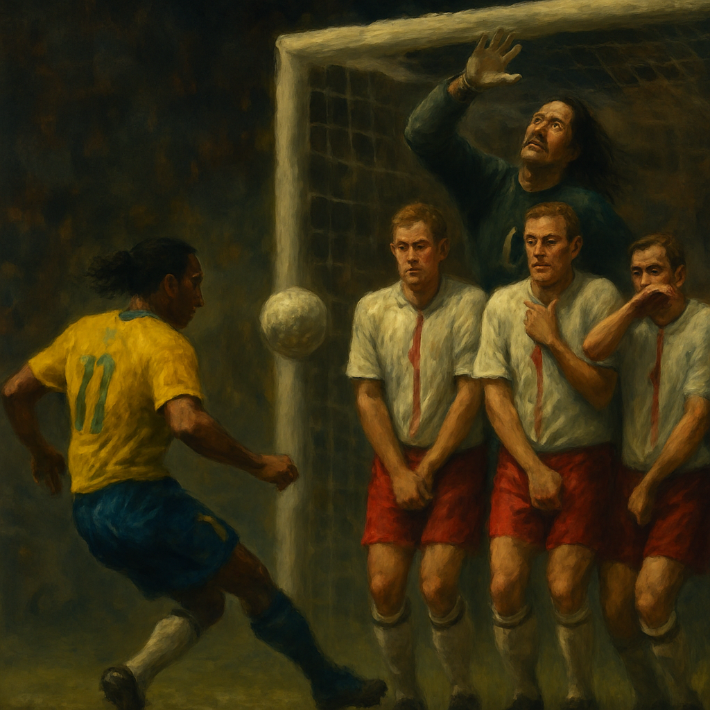 Coup franc de Ronaldinho contre David Seaman — SportsMistakes artwork