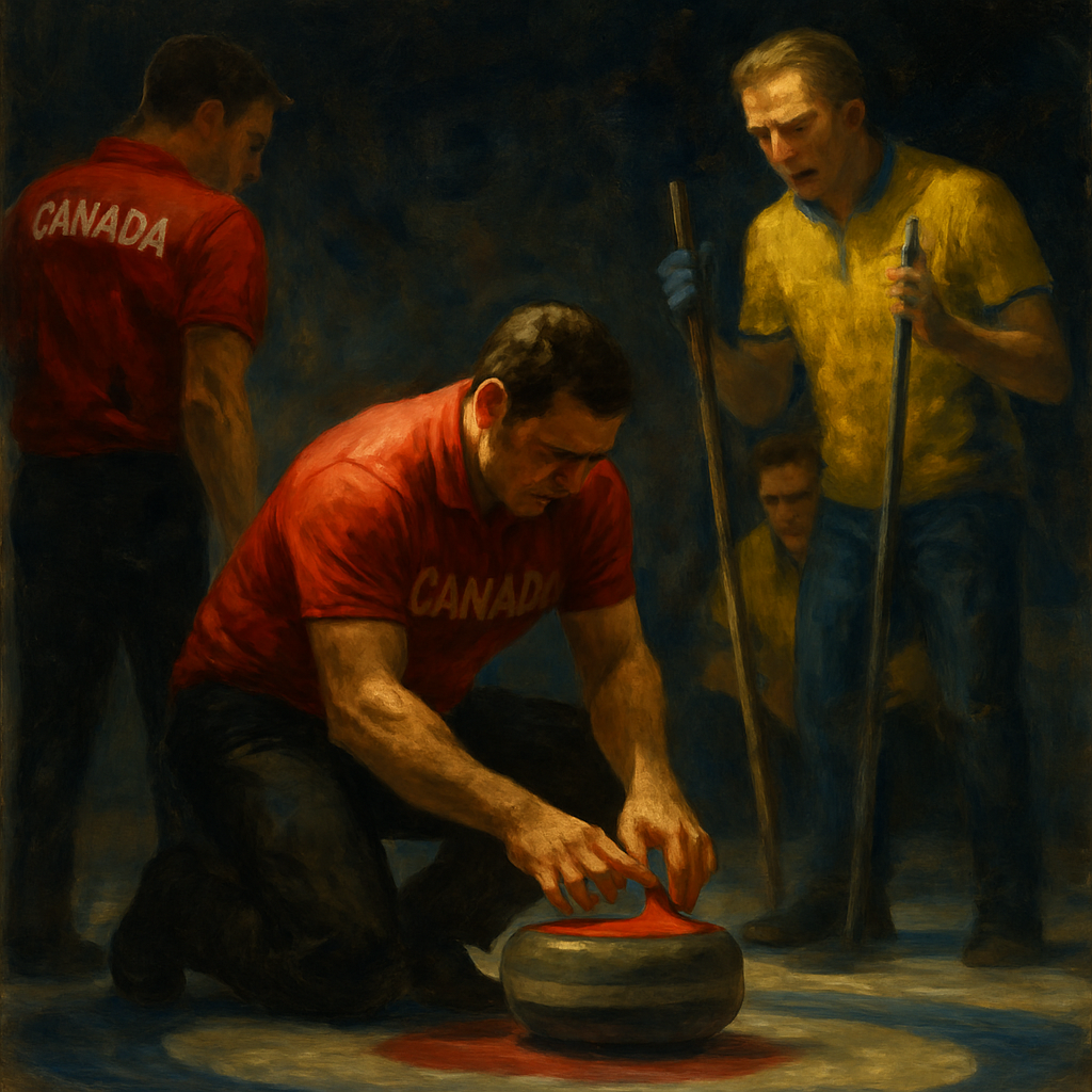 Canadian Team Double Touch in Curling Match — SportsMistakes artwork