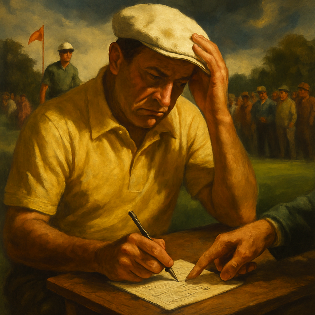 De Vicenzo signs incorrect scorecard PGA Masters — SportsMistakes artwork